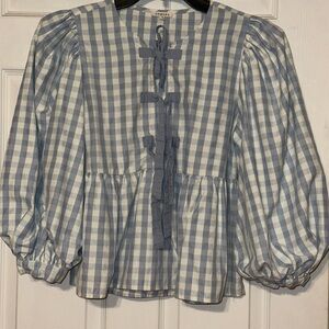 JODIFL Blue Gingham Blouse